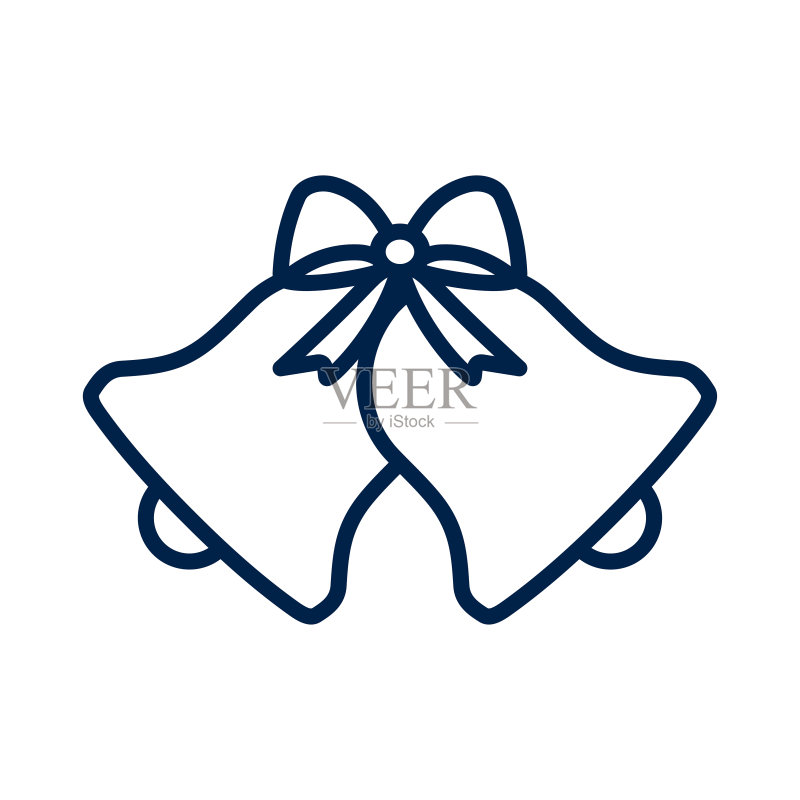 白色背景上的圣诞铃铛图标Logo模板图标素材