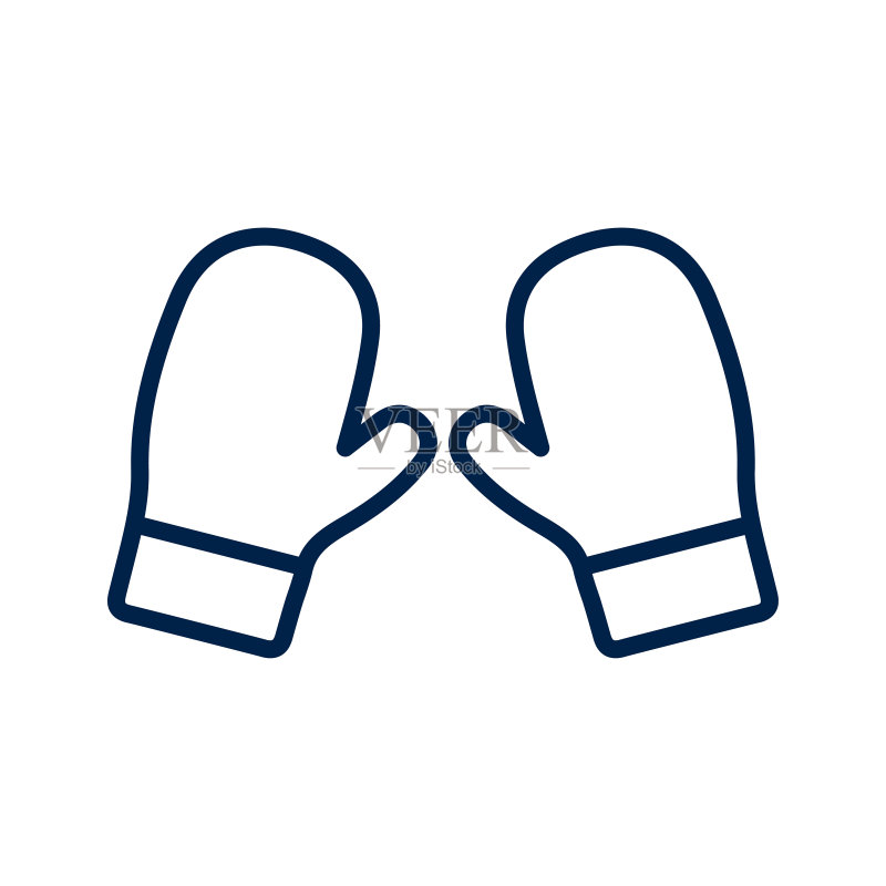白色背景上的冬季手套图标Logo模板图标素材