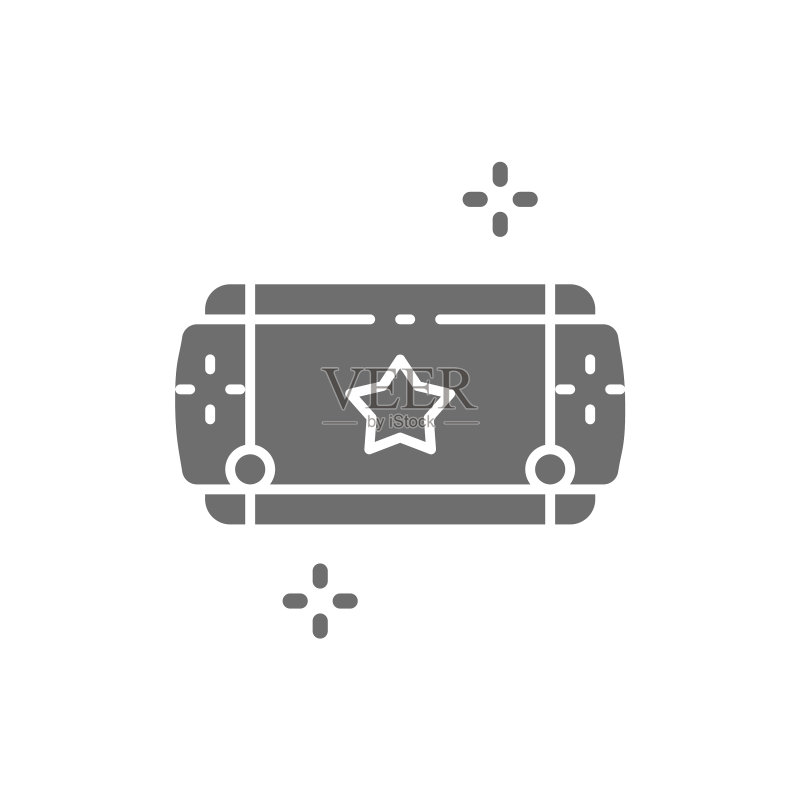 白色背景的灰色便携式游戏设备图标图标素材