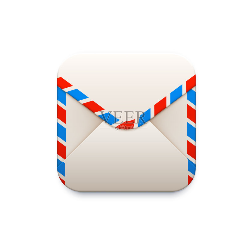 邮件信封电子邮件或消息应用程序3D图标图标素材
