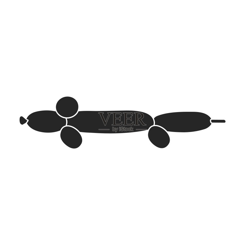 气球动物图标(黑色)图标素材