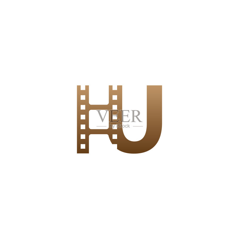 胶片图标U字母Logo设计模板图标素材
