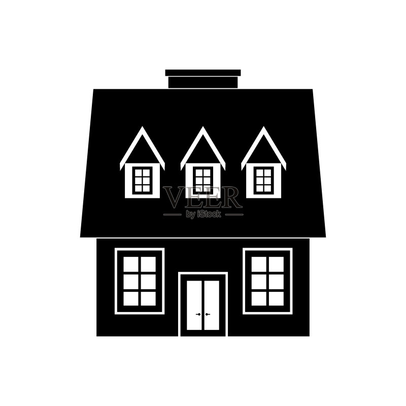 带阳台的两层住宅楼图标图标素材