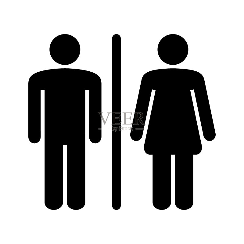 男女卫生间标志矢量图图标素材