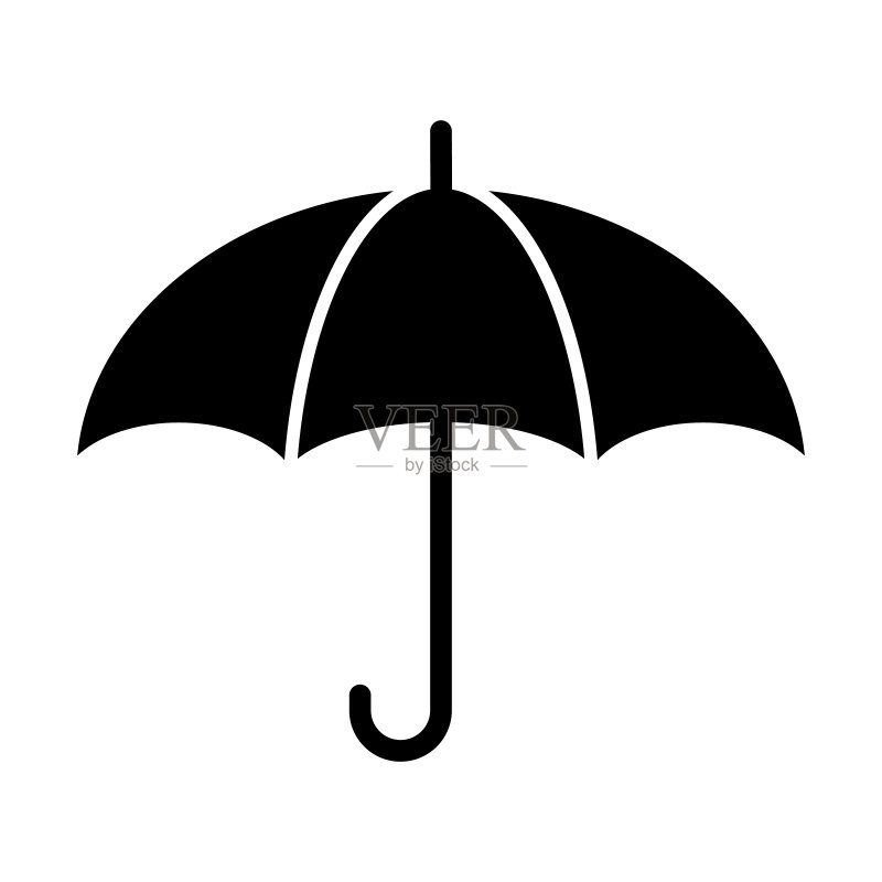黑色雨伞图标矢量符号图标素材