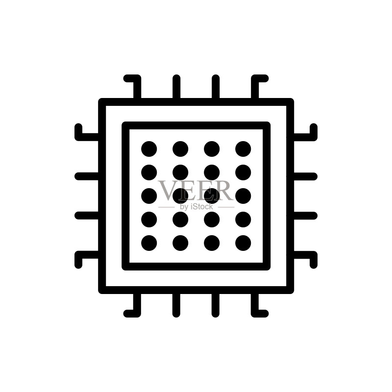 处理器图标电路芯片图标矢量图图标素材