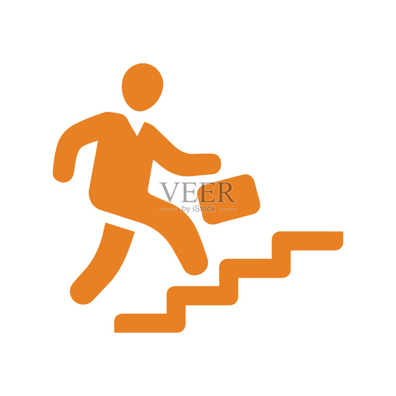 商业成功或跑步楼梯图标图标素材