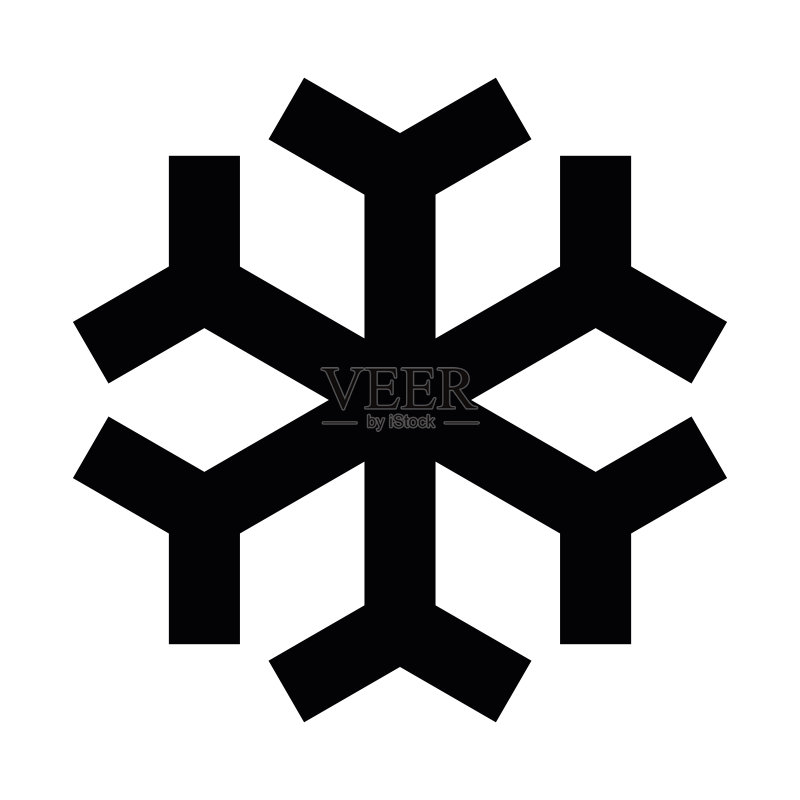 黑色冬季雪花圣诞节矢量图标图标素材