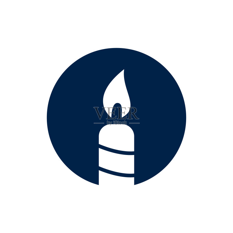 白色背景上的蜡烛图标Logo模板图标素材