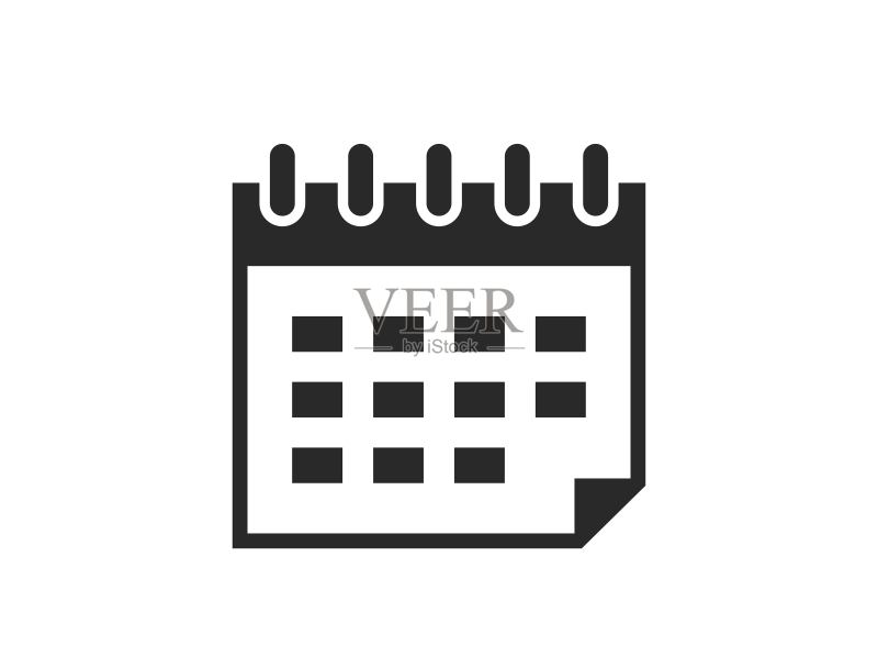 网页设计用日历信息图表元素和商业符号图标素材