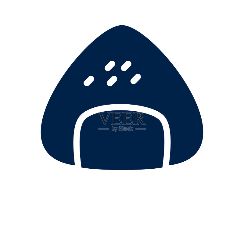 饭团图标Logo模板,白色背景图标素材