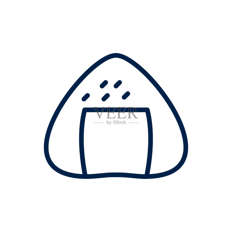 饭团图标Logo模板,白色背景图标素材