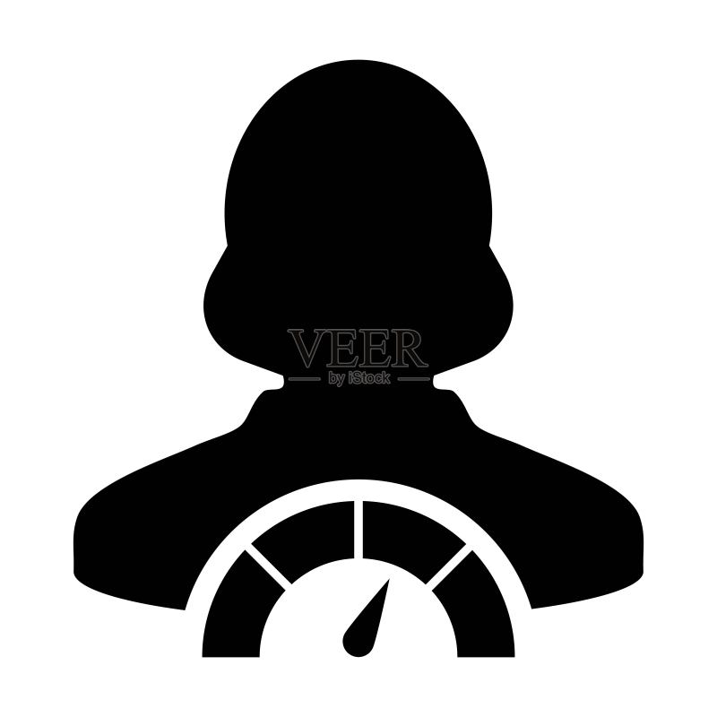社交信用评分表矢量女性用户人物头像符号,以象形文字表示图标素材