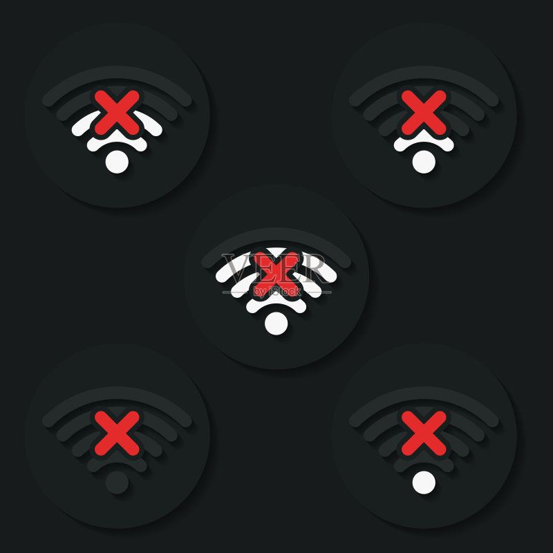 无WiFi标志:WiFi状态已禁用图标素材