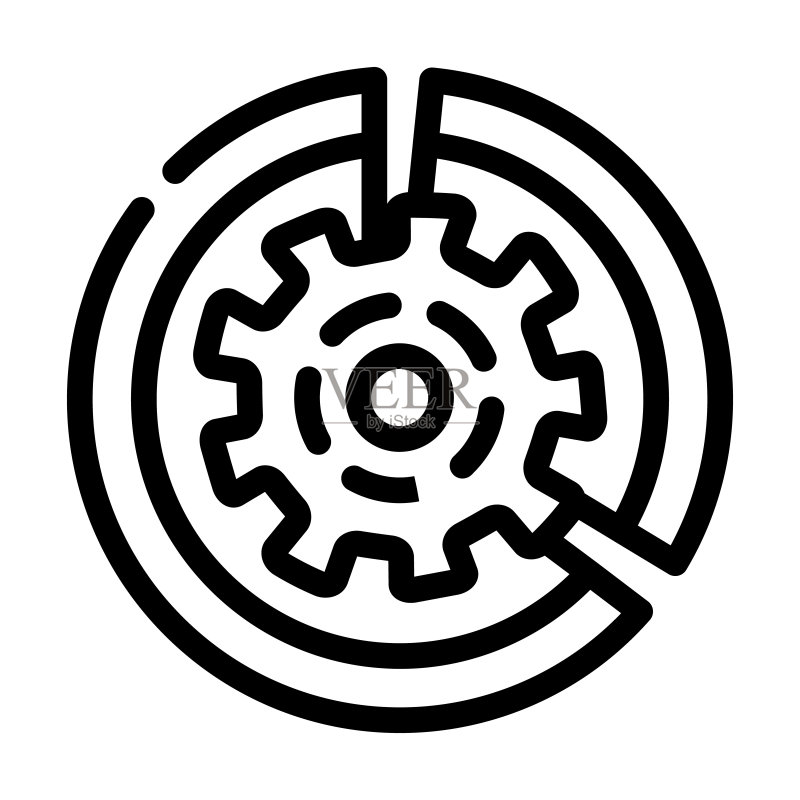齿轮工作流程ERP线性图标矢量图示图标素材