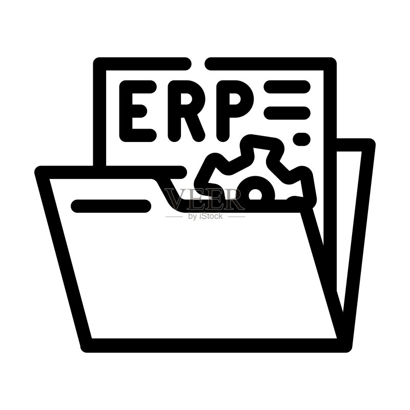 文档ERP线型图标矢量插画图标素材