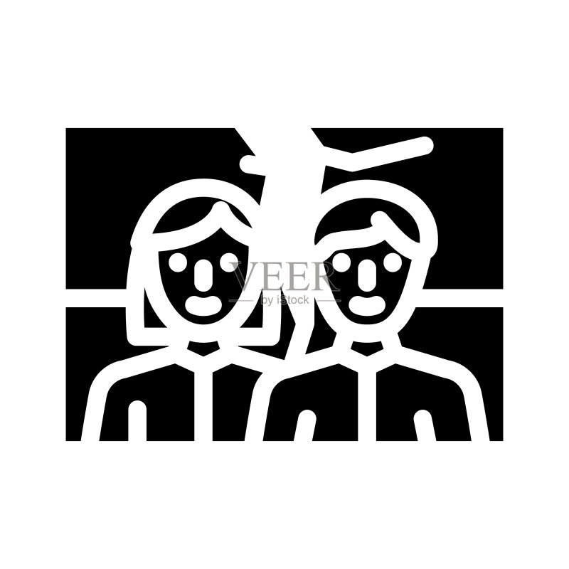 离婚字形图标矢量插图图标素材