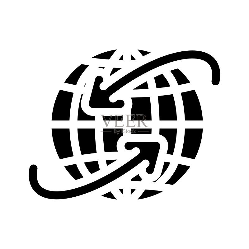国际公司全球化箭头标志字形图标矢量图图标素材