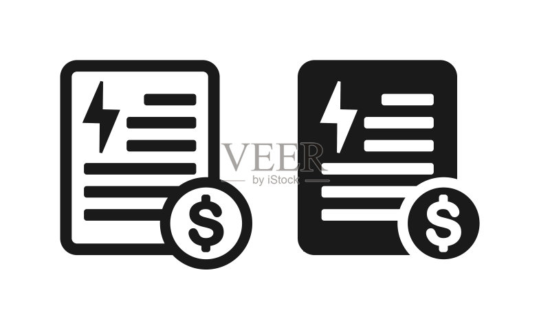 电费账单与支付图标图标素材