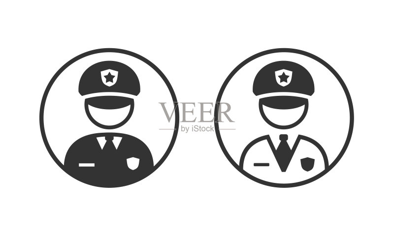 警察用户图标,警官头像图标素材
