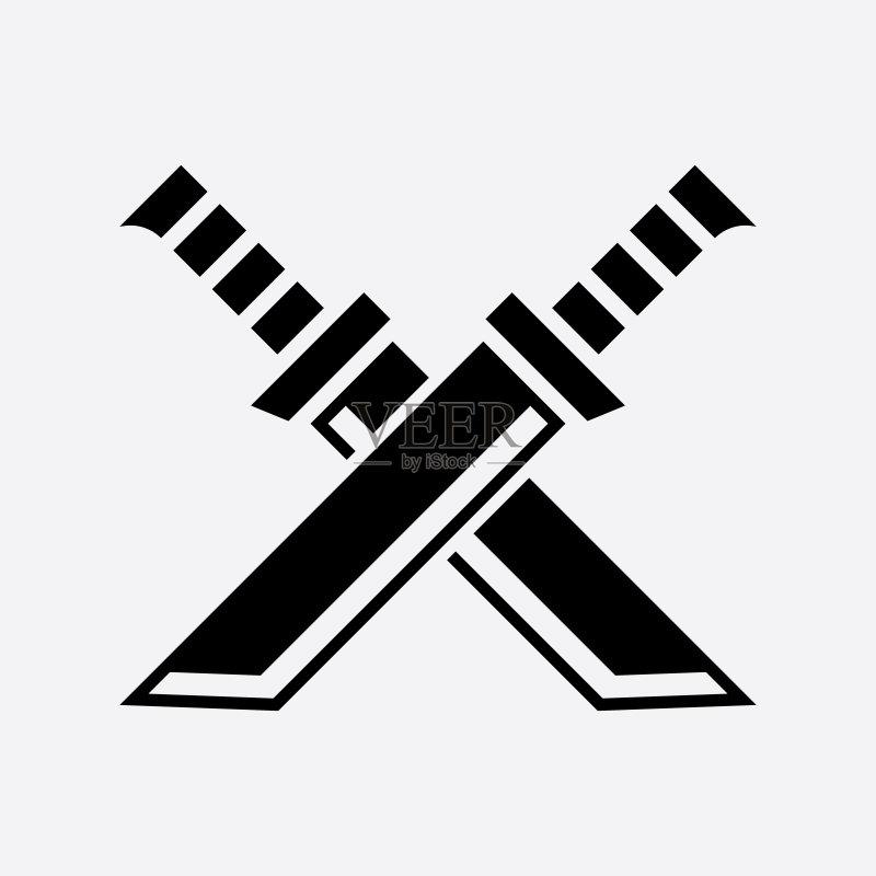 交叉的剑矢量图标图标素材