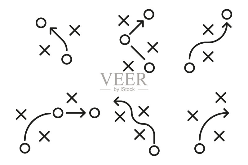 战术图标,不同战略计划集。矢量素材图标素材