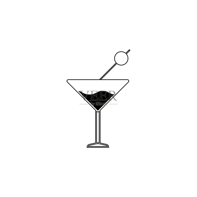 鸡尾酒杯图标矢量图图标素材