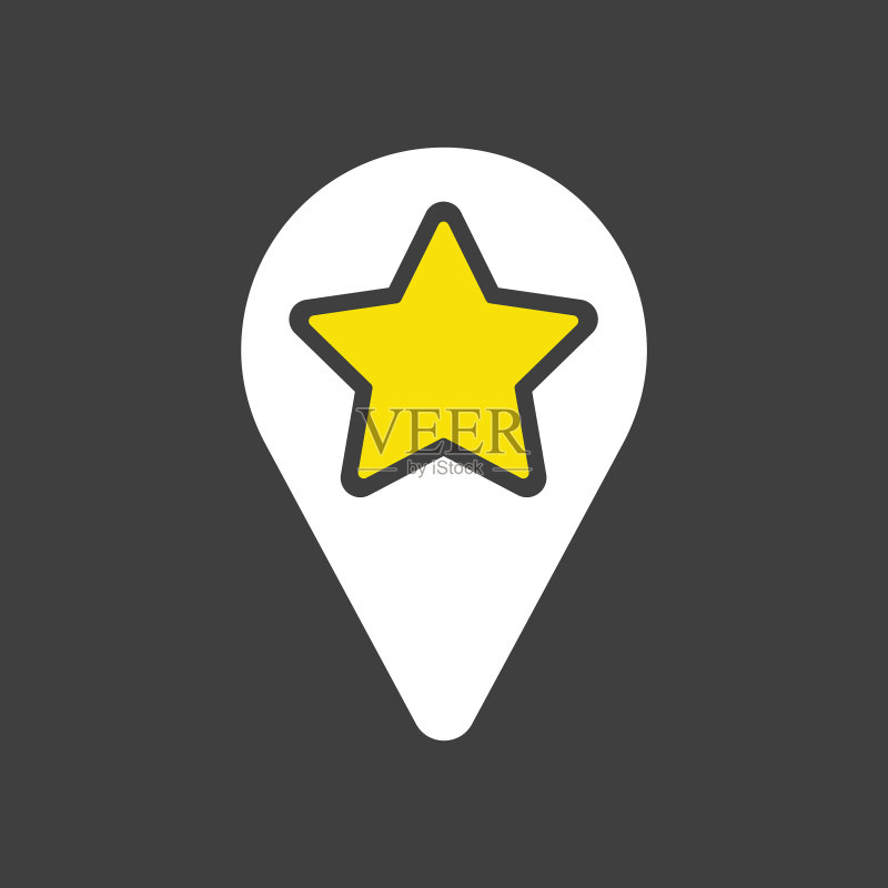 星形收藏图钉地图图标指示器图标素材
