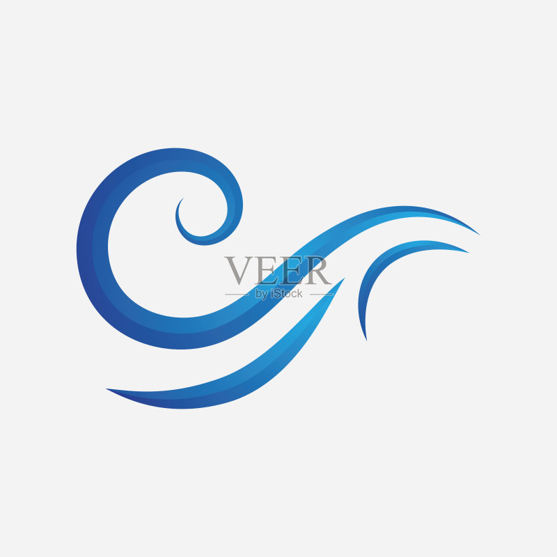水波纹符号和图标Logo矢量图标素材