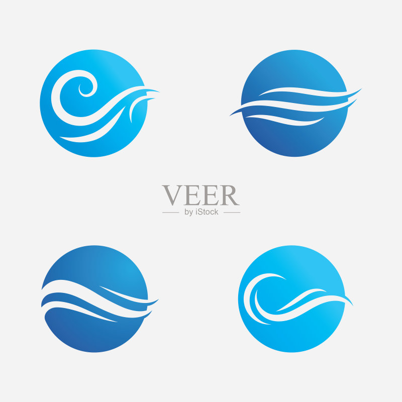 水波纹符号和图标Logo矢量图标素材