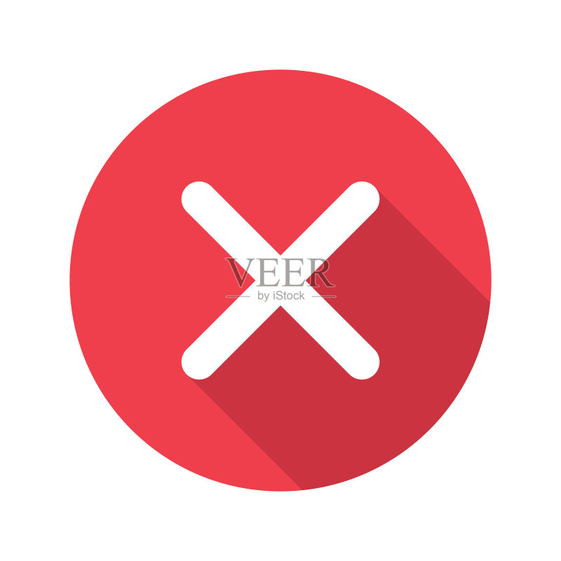 叉号图标,X 符号,简单的错误设计矢量图,错误选择符号图标素材