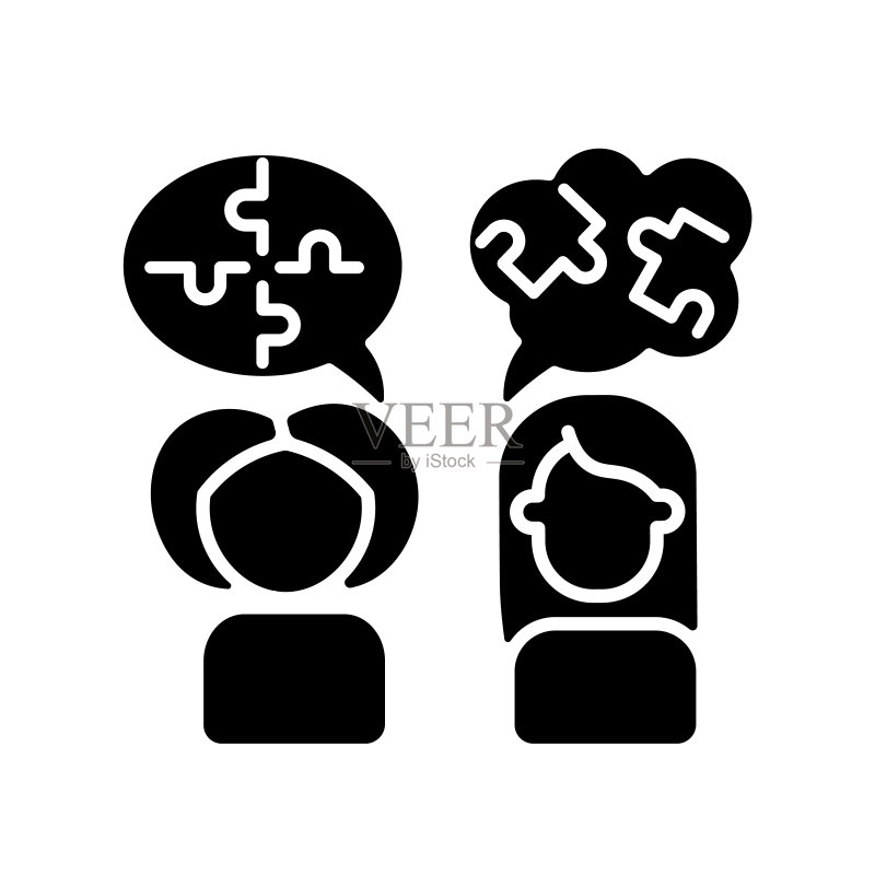 心理治疗黑色字形图标图标素材