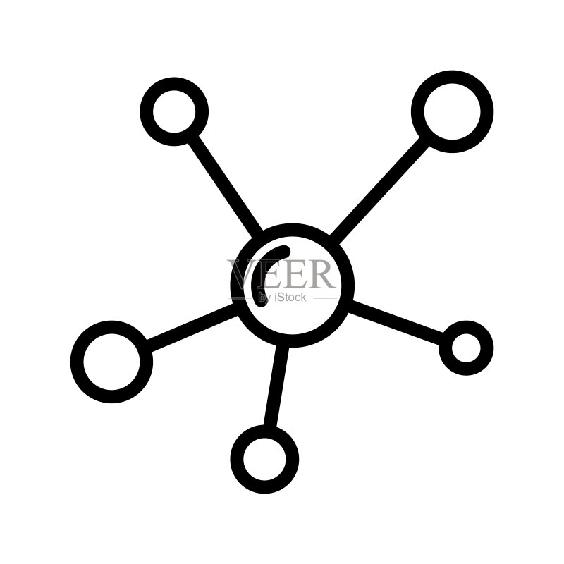 分子扁平线条图标。物质结构在白色背景上隔离。移动概念和网页设计的轮廓标志,商店图标素材
