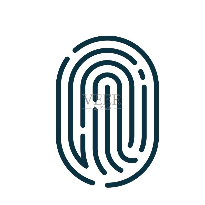 icon指纹手纹识别图标元素图标素材