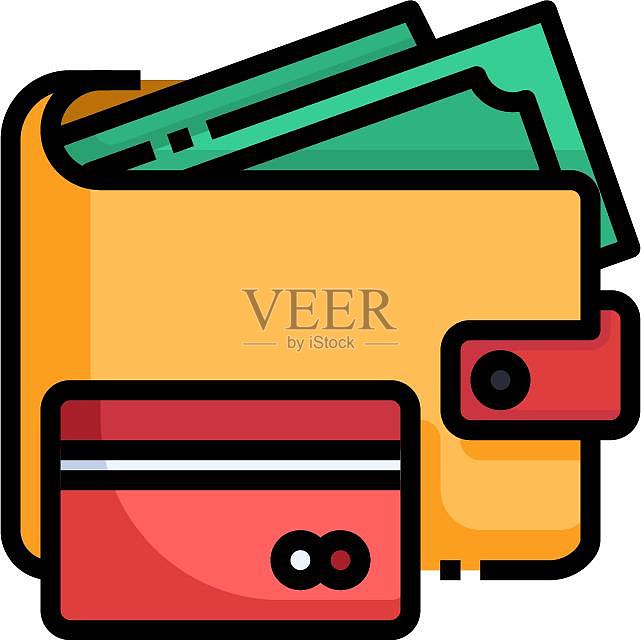 电商荷包钱包银行卡钱图标icon元素图标素材