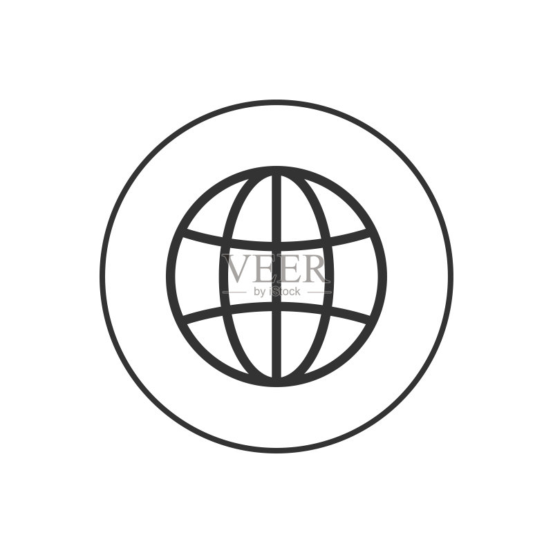 地球图标。地球标志。世界符号。图标素材