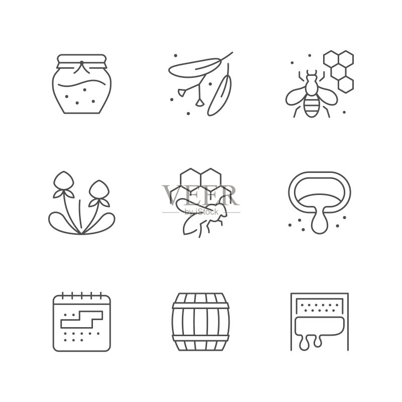 蜂蜜线条图标矢量素材图标素材