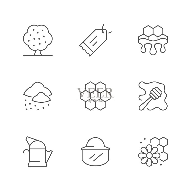 蜂蜜线条图标矢量素材图标素材