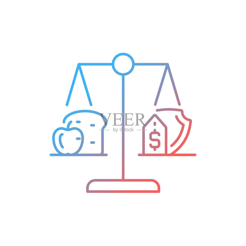 食物公平梯度线性矢量图标图标素材
