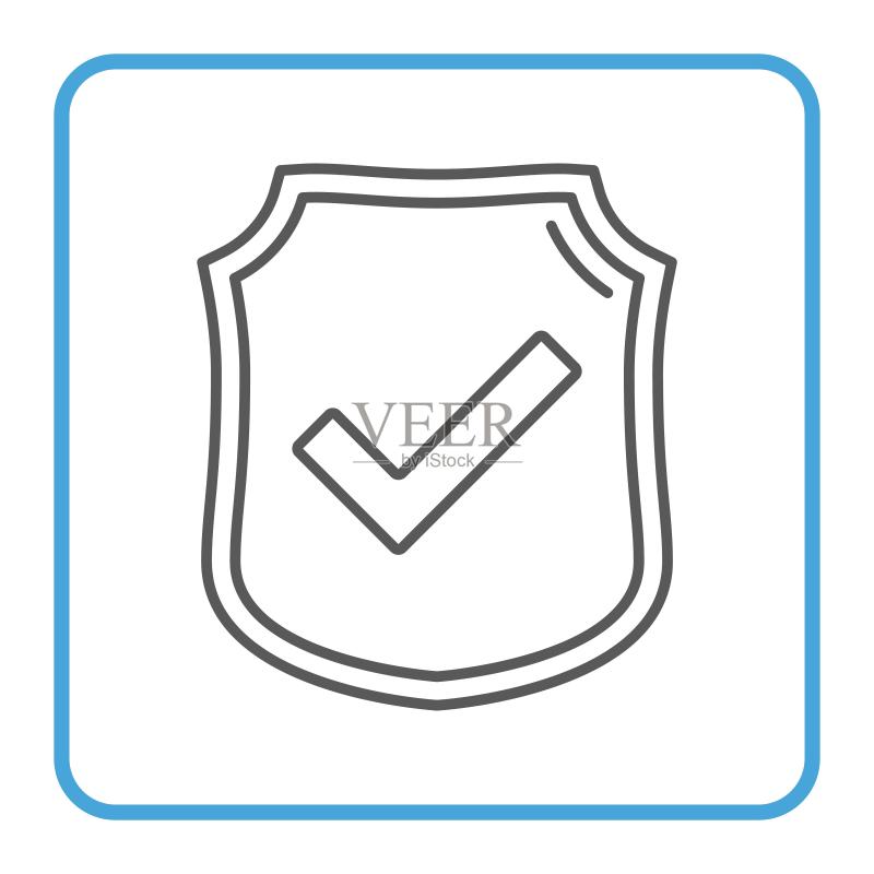 安全盾牌图标icon简约线性图标素材