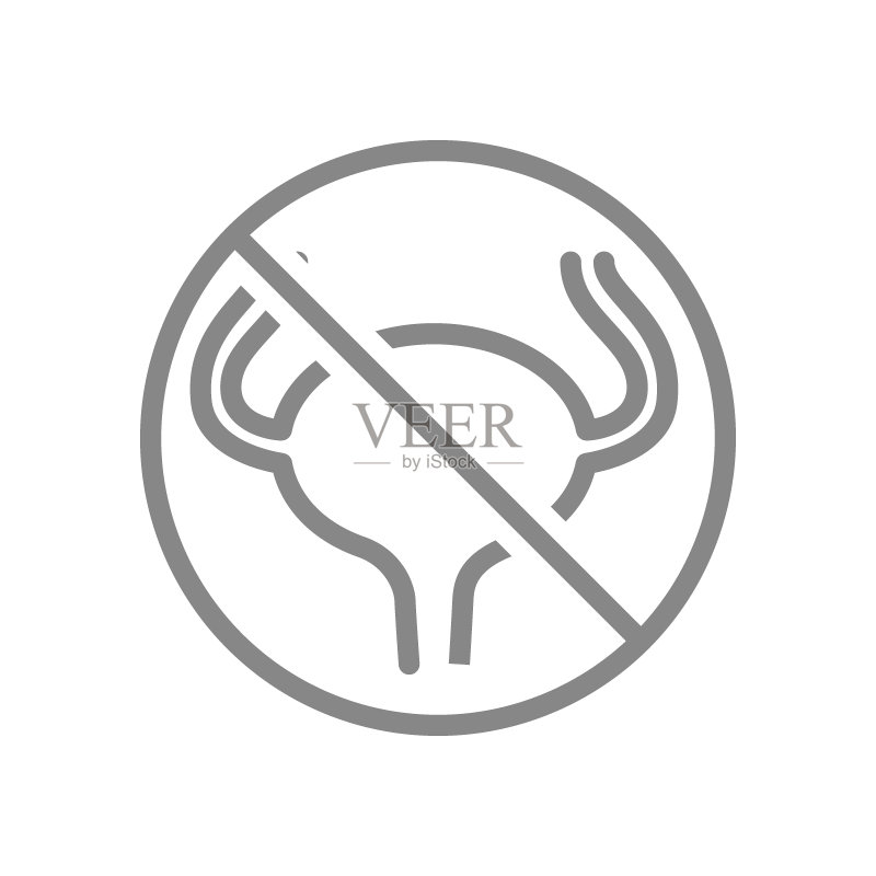 带有膀胱图标的禁止标志:切除内脏、禁止膀胱、移植排异反应图标素材