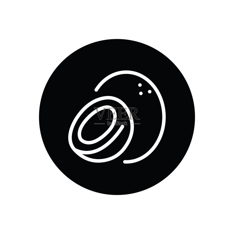 白色背景上的椰子字形图标图标素材