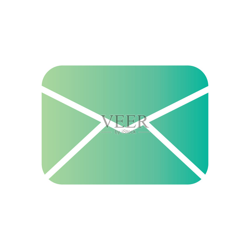 电子邮件渐变图标,白色背景图标素材