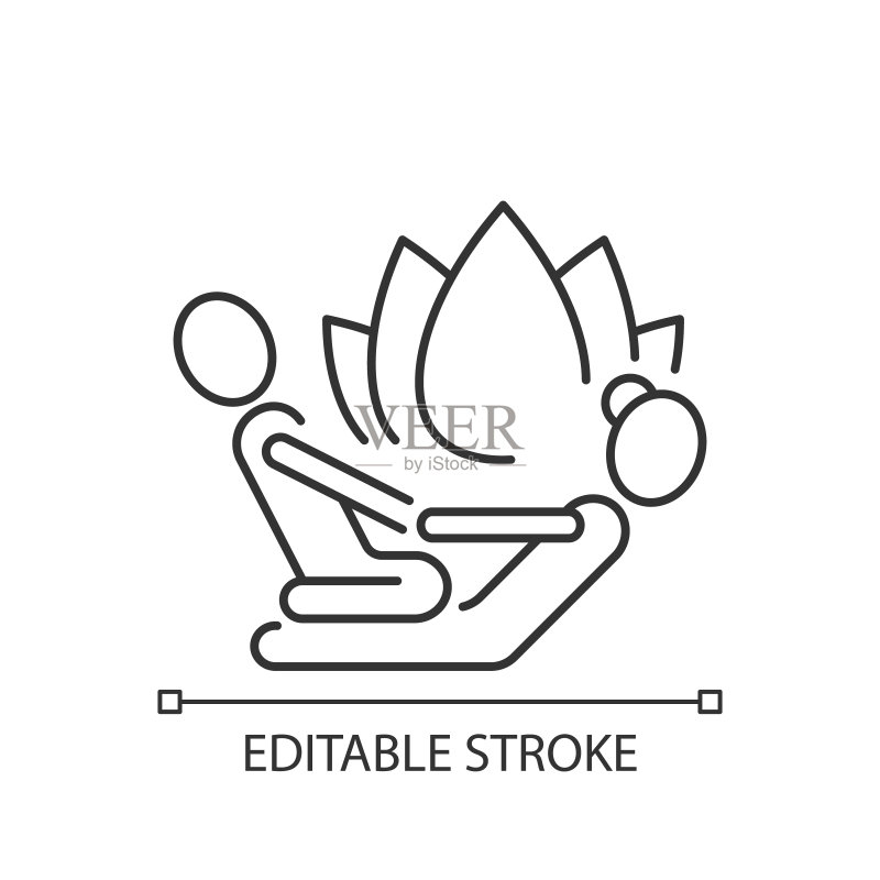 泰式按摩线性图标图标素材