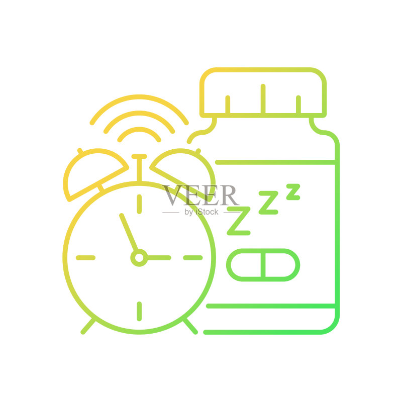 治疗失眠的补充剂线性矢量图标图标素材