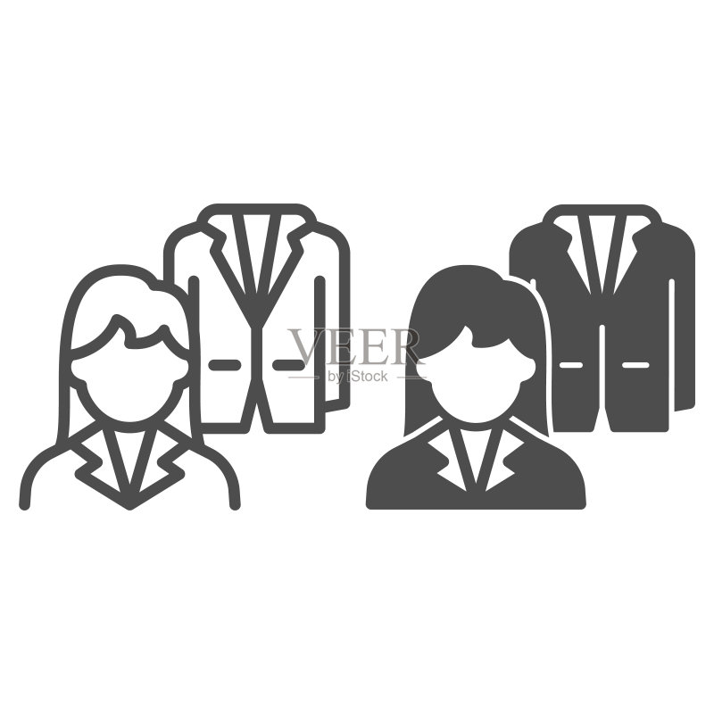 女员工和夹克图标素材
