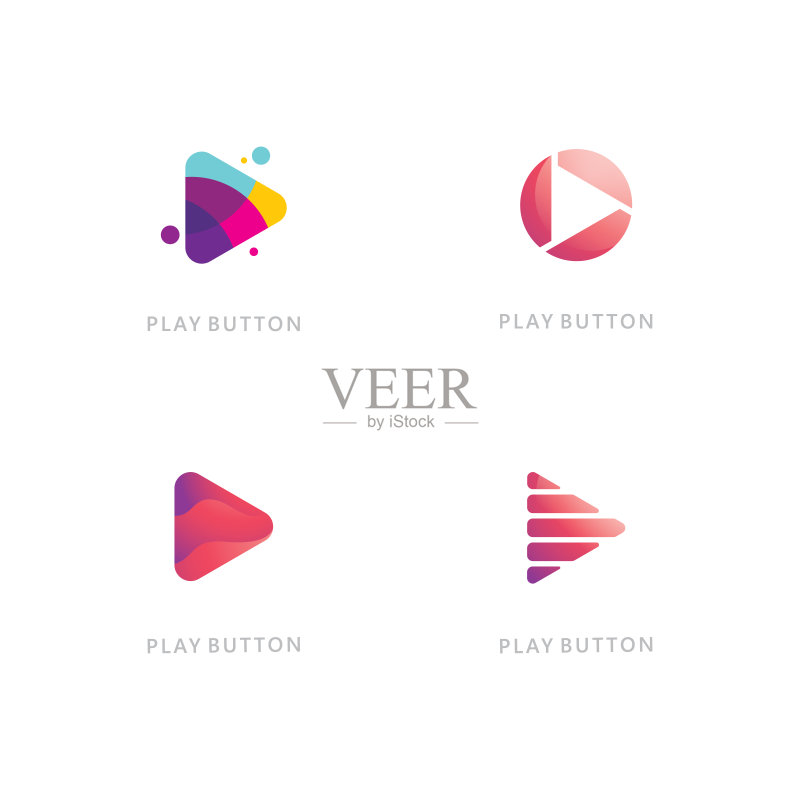 播放矢量图标logo,视频图标设计模板,音乐播放器图标素材