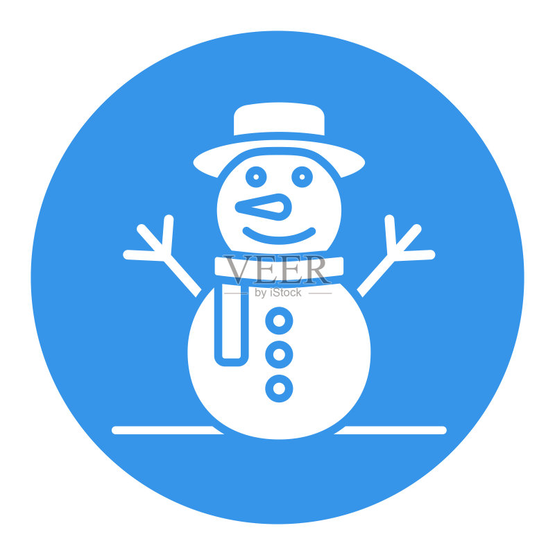 圣诞节雪人矢量图标,冬季标志图标素材