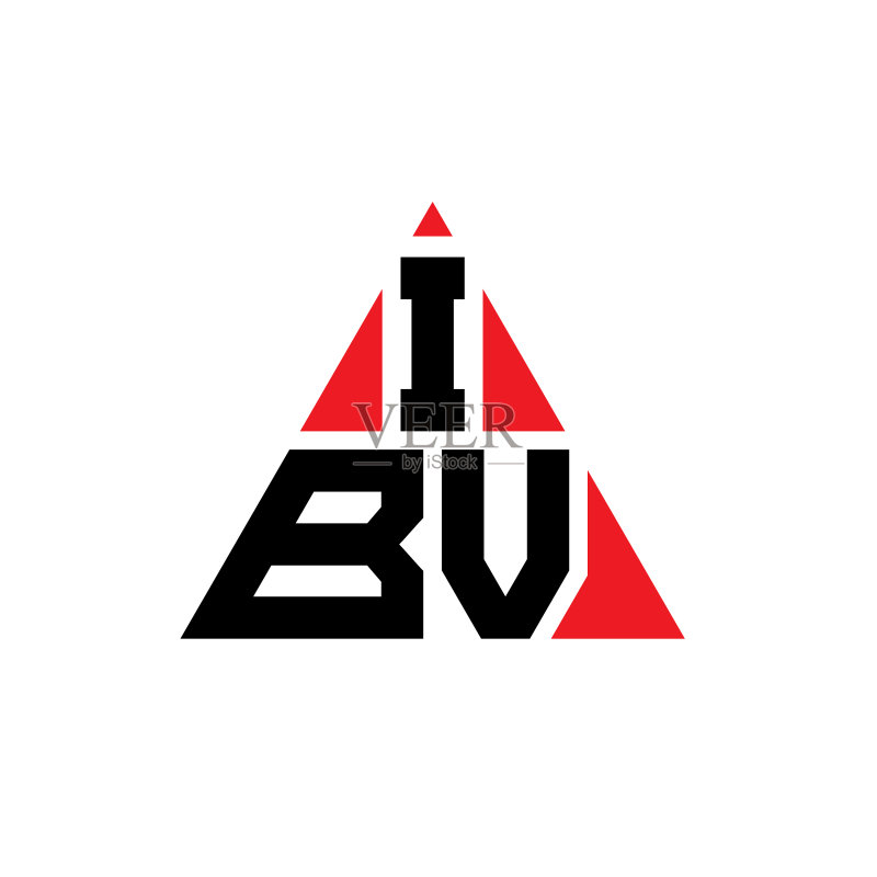 带有三角形的IBV字母三角形标志设计图标素材