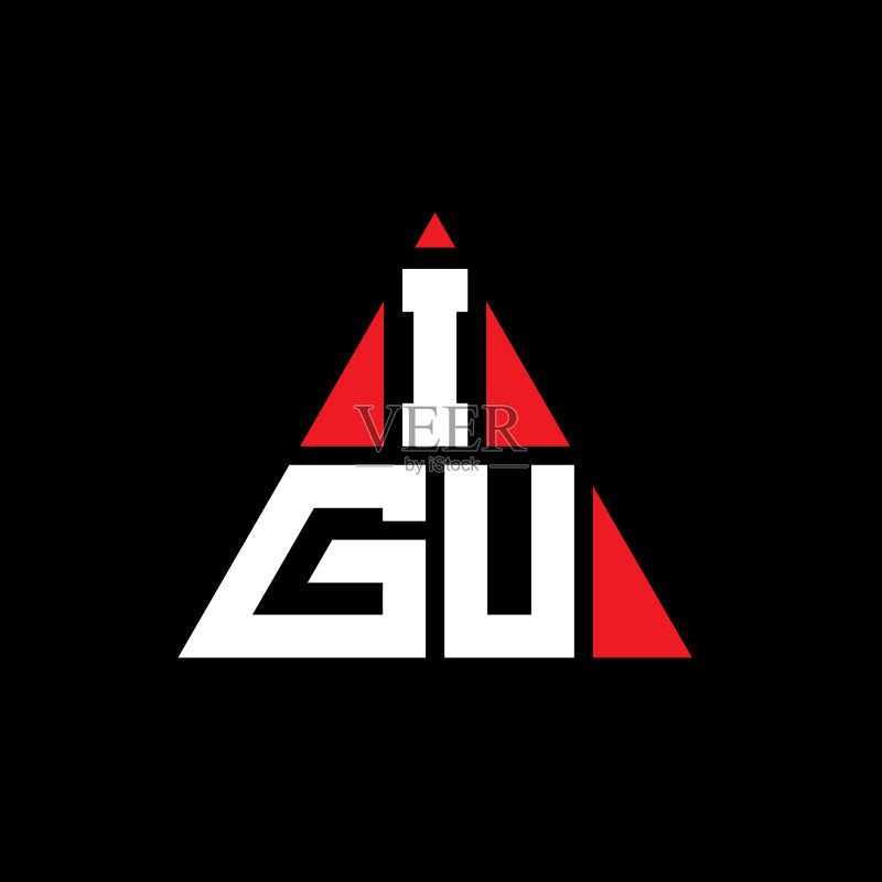 IGU三角形字母LOGO设计图标素材